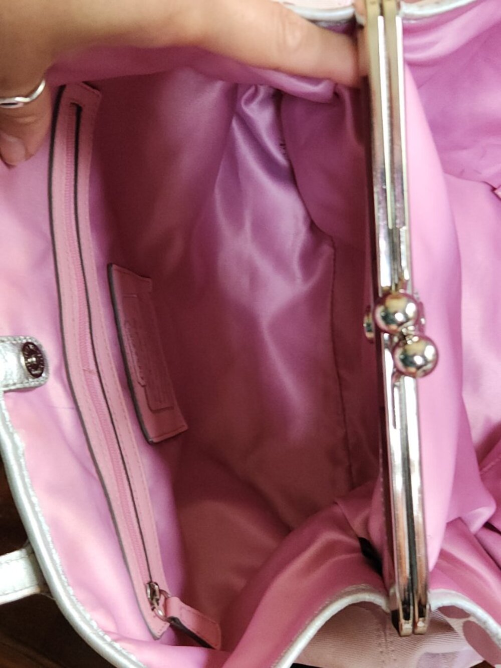 Coach Signature Stripe Carryall Satchel in Pink - F13533 - Picture 7 of 11